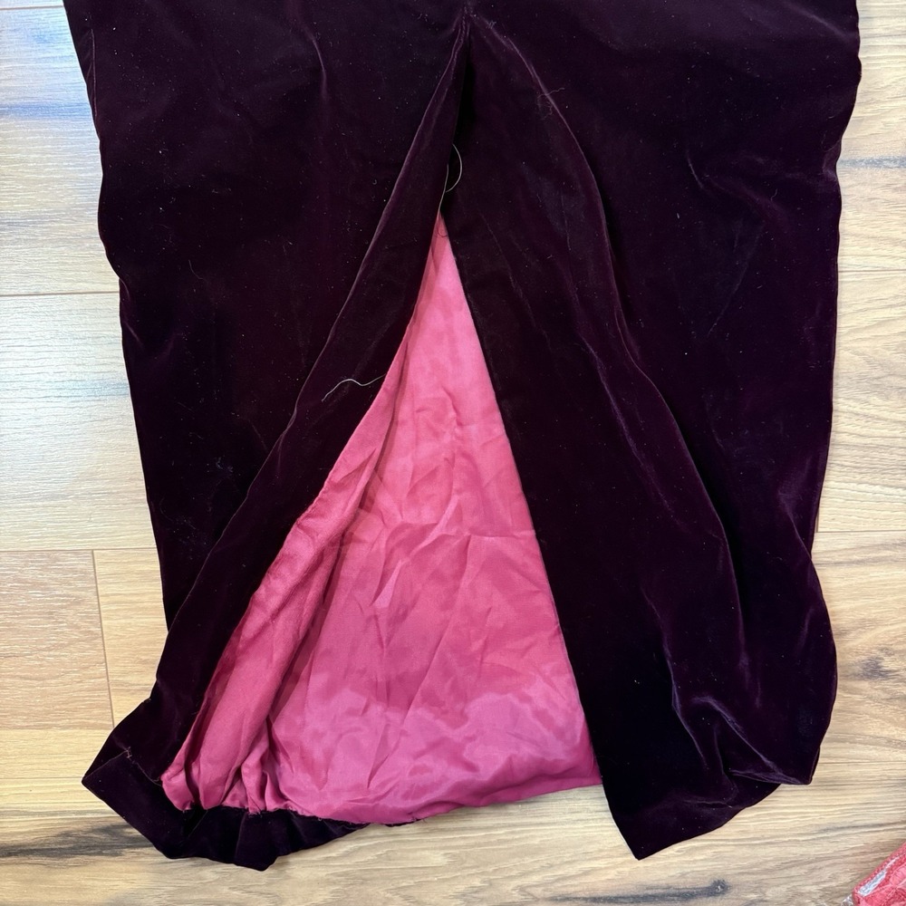 VTG Jessica Scott McClintock Dress Sz 6 Lace Wine Velvet Dark Academia Prom - Picture 5 of 12